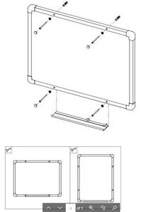 Bílá magnetická tabule boardOK, 60 x 45 cm, elox