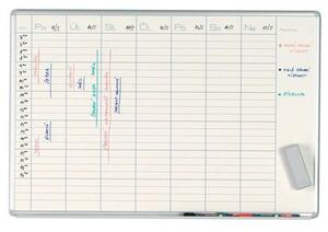 Bílá magnetická plánovací tabule ekoTAB 100 x 70 cm, týden