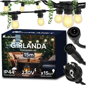 Zahradní girlanda 15m + 16x 1W LED žárovka BERGE