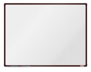 Bílá magnetická tabule boardOK, 120 x 90 cm, hnědá