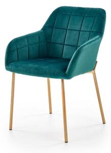 Halmar židle K306 + barevné provedení tmavě zelená / zlatá