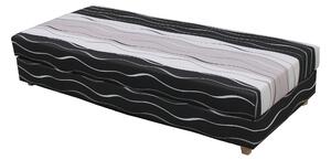 Černo-bílo-šedá čalouněná postel NEJBY 90x198 cm