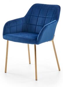 Halmar židle K306 + barevné provedení tmavě modrá / zlatá