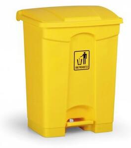 Plastový odpadkový koš Leo, objem 68 l, žlutý