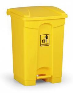 Plastový odpadkový koš Leo, objem 45 l, žlutý