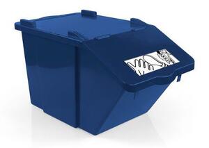 Odpadkový koš na tříděný odpad TTS, objem 45 l, modrý