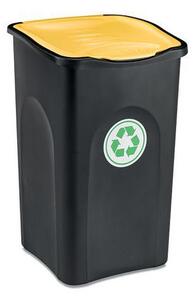 Plastový odpadkový koš HOME ECOGREEN na tříděný odpad, objem 50 l, žlutý