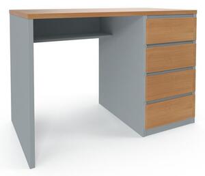 Kancelářský stůl Viva s pravými zásuvkami, 110 x 76 x 60 cm, buk/šedý