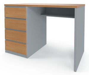 Kancelářský stůl Viva s levými zásuvkami, 110 x 76 x 60 cm, buk/šedý