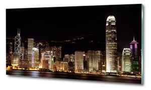 Foto obraz sklo tvrzené Noční Hongkong osh-25184002