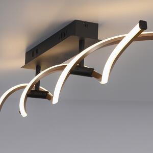 Designové stropní svítidlo zlaté podlouhlé včetně LED stmívatelné - Zina