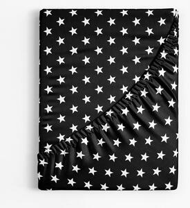 Goldea dětské bavlněné napínací prostěradlo - vzor bílé hvězdičky na černém 80 x 160 cm