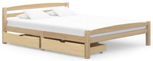 Rám postele se 2 zásuvkami masivní borové dřevo 160x200 cm