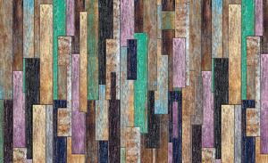 Fototapeta - Barevné dřevěné desky (152,5x104 cm)