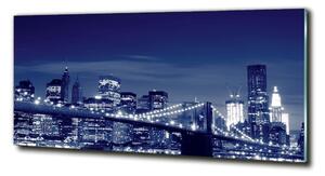Moderní skleněný obraz z fotografie New York noc osh-33616202