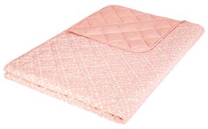 LIVARNO home Oboustranný přehoz na postel, 210 x 280 cm (květiny světle růžová) (100345956001)