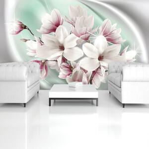 Fototapeta - Bílé a růžové květy (254x184 cm)