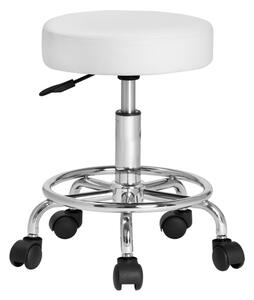 Kosmetická stolička CASARIA výškově nastavitelná otočná bílá
