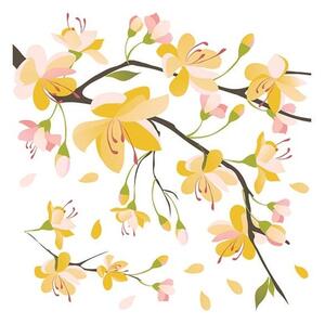 Samolepicí dekorace Crearreda WA M Yellow Branch 54107 Větev se žlutými květy