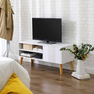 VASAGLE TV stolek - bílá - 110x40x49,5 cm