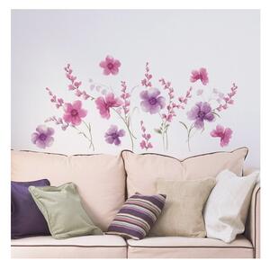 Samolepicí dekorace Crearreda WA XL Purple flowers 57717 Fialové květy