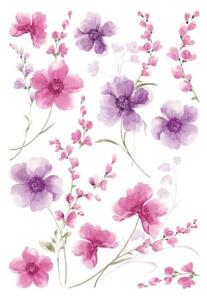 Samolepicí dekorace Crearreda WA XL Purple flowers 57717 Fialové květy