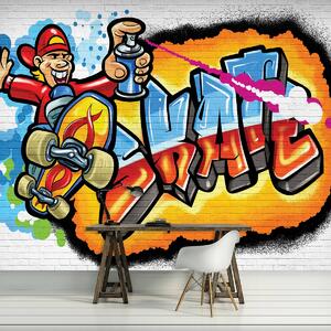 Fototapeta - Barevné Graffiti - skateboard (152,5x104 cm)