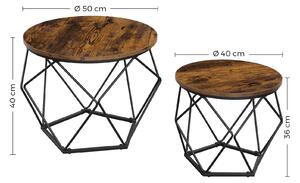 VASAGLE Odkládací stolek Industry - set 2 ks