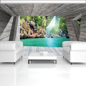 Fototapeta - Pohled na vodopád - příroda (254x184 cm)
