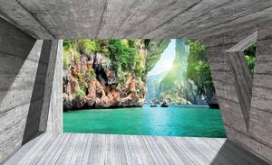 Fototapeta - Pohled na vodopád - příroda (152,5x104 cm)