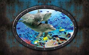 Fototapeta - Delfíni v akváriu (254x184 cm)