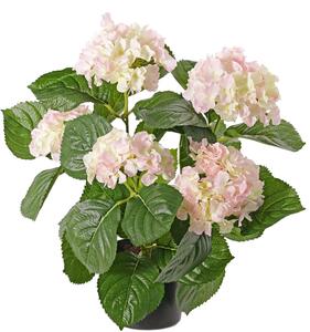 Umělá květina Hortenzie růžová luxe v květináči, 36cm