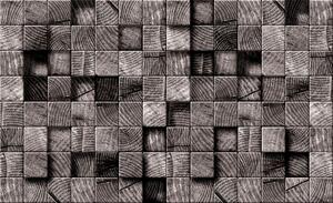 Fototapeta - Šedé dřevěné kostky (152,5x104 cm)