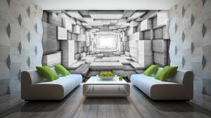 Fototapeta - 3D dřevěný tunel (152,5x104 cm)
