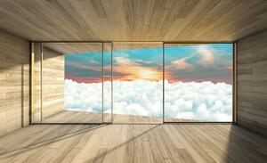 Fototapeta - Moderní dům - pohled na mraky (152,5x104 cm)