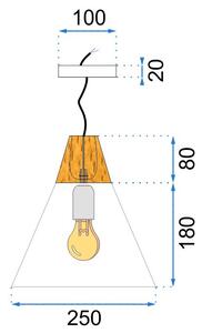 Toolight - Závěsná lampa Scandi A 1xE27, šedá, OSW-00103