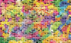 Fototapeta - Graffiti - barevné cihly (152,5x104 cm)