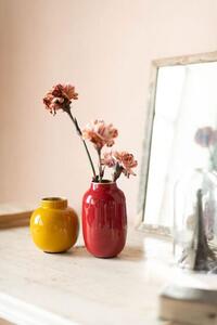 Pip studio kovová váza oválná mini, červená 14 cm