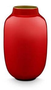 Pip studio kovová váza oválná mini, červená 14 cm