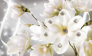 Fototapeta - Perly a květiny (152,5x104 cm)