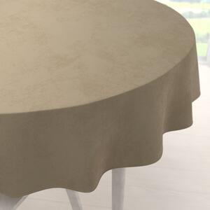 Biante Sametový kulatý ubrus Velvet Premium SVP-026 Kávově béžový Ø 130 cm