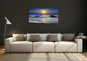 Foto obraz skleněný horizontální Západ slunce moře osh-47734929
