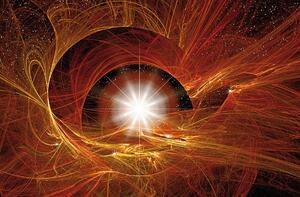 Fototapeta - Zlatá abstraktní Supernova (152,5x104 cm)