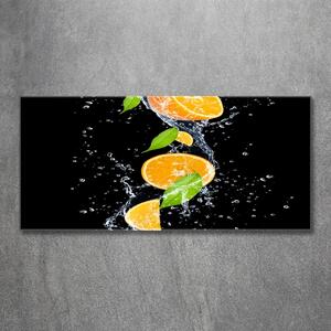 Foto obraz sklo tvrzené Pomeranče a voda osh-51416552