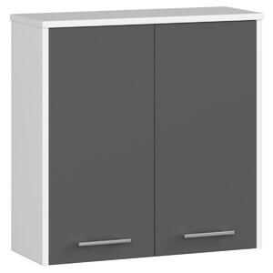 Akord Závěsná koupelnová skříňka Fin 60 cm bílo-šedá