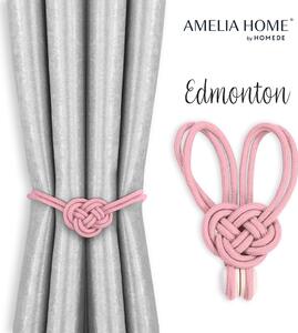 AmeliaHome Spona na závěsy Edmonton, pudrově růžová, 2 kusy