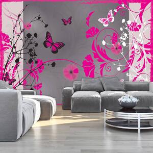 Fototapeta - Růžoví motýli (152,5x104 cm)