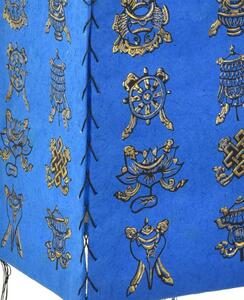 Stínidlo, čtyřboké, modré se zlatým potiskem Astamangal, 18x25cm