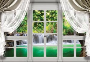 Fototapeta - Pohled na okno vodopádu (152,5x104 cm)
