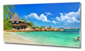 Foto obraz sklo tvrzené Seychely pláž osh-53907878